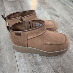 UGG Tan Suede Platform Boots 9.5